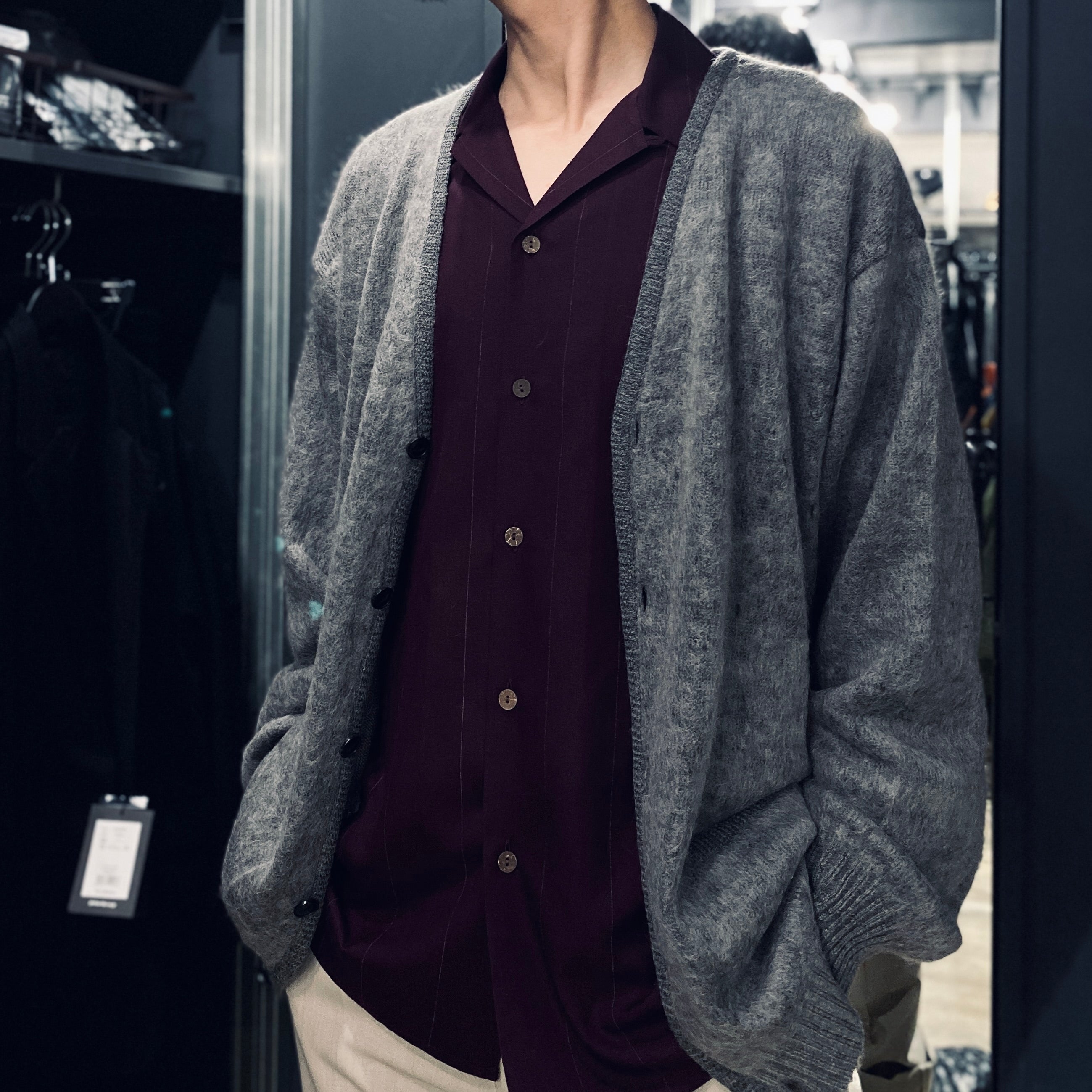 MOHAIR CARDIGAN -TYPE 1- #GRAY [23FW-WMK-KN07]
