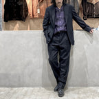 SINGLE BREASTED JACKET ( TYPE-8 ) &amp; TROUSERS #BLACK/GRAY STRIPE [24FW-WMO-SU08 / 24FW-WMP-TR23]