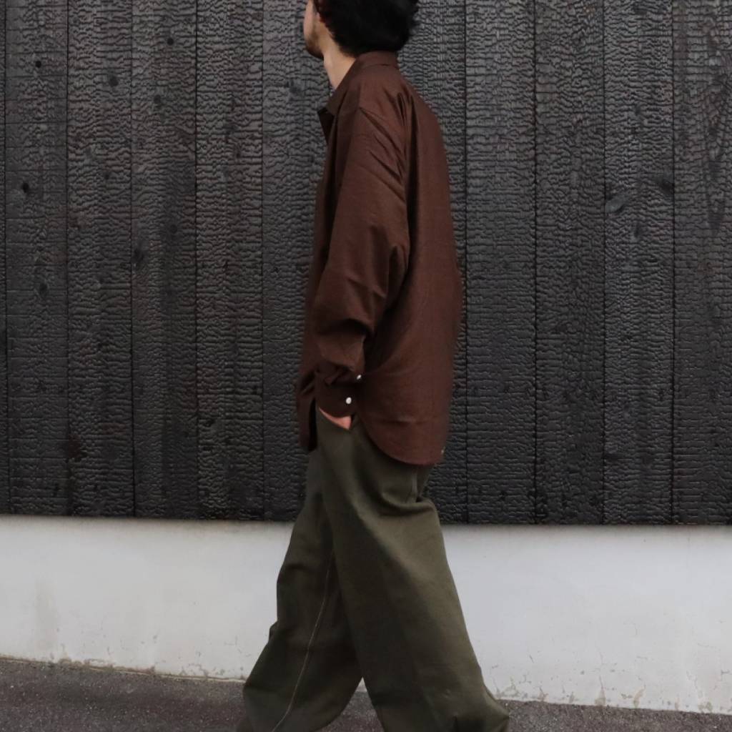 Micro Plaid Open Collar Shirt #Brown [SD26F-SH02] - cocorozashi