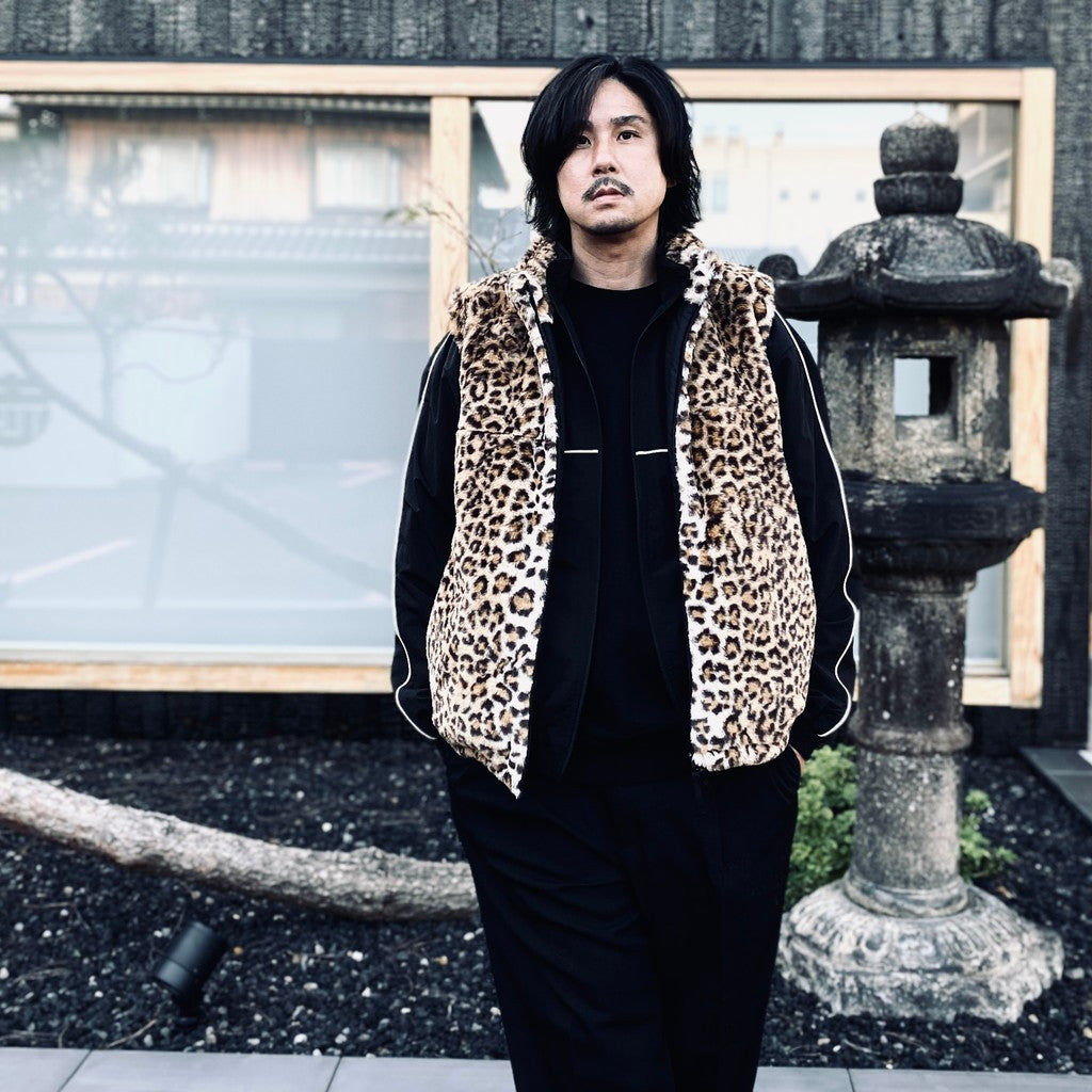 WILD THINGS | LEOPARD FUR HAPPY VEST ( TYPE-1 ) #BEIGE [26FW-WMO-WT05]