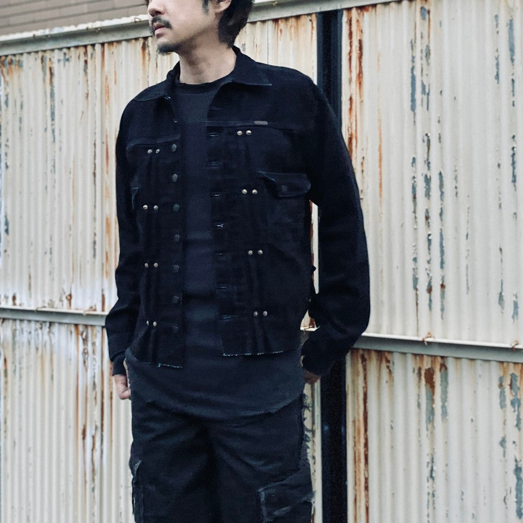 Combat Long Thermal With Damaged (CLASSIC WAFFLE KNIT) #BLACK [M-P2-TP6]