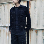 Combat Long Thermal With Damaged (CLASSIC WAFFLE KNIT) #BLACK [M-P2-TP6]