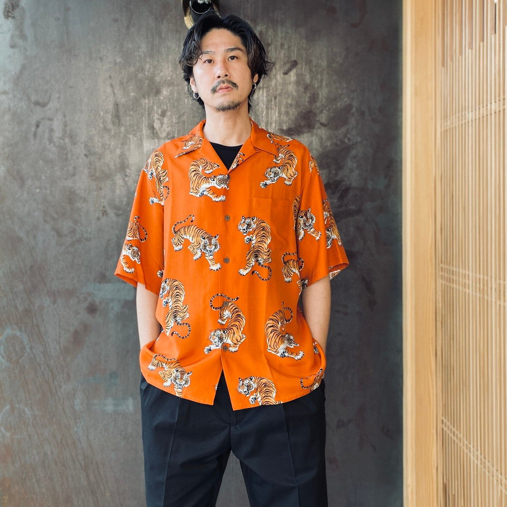 TIM LEHI | HAWAIIAN SHIRT S/S ( TYPE-3 ) #ORANGE [26SSE-WMS-HI04