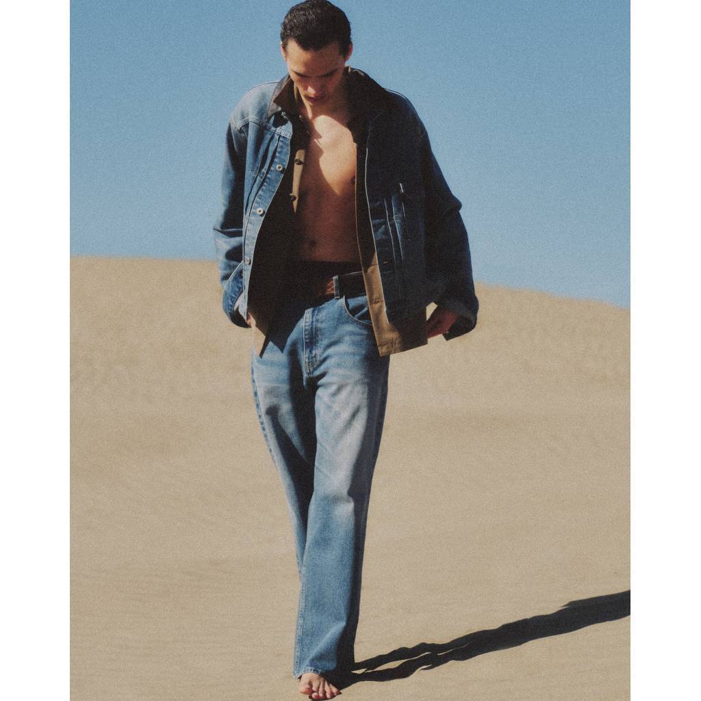 Leather Collar Denim Jacket #Indigo [SD26F-JK01]