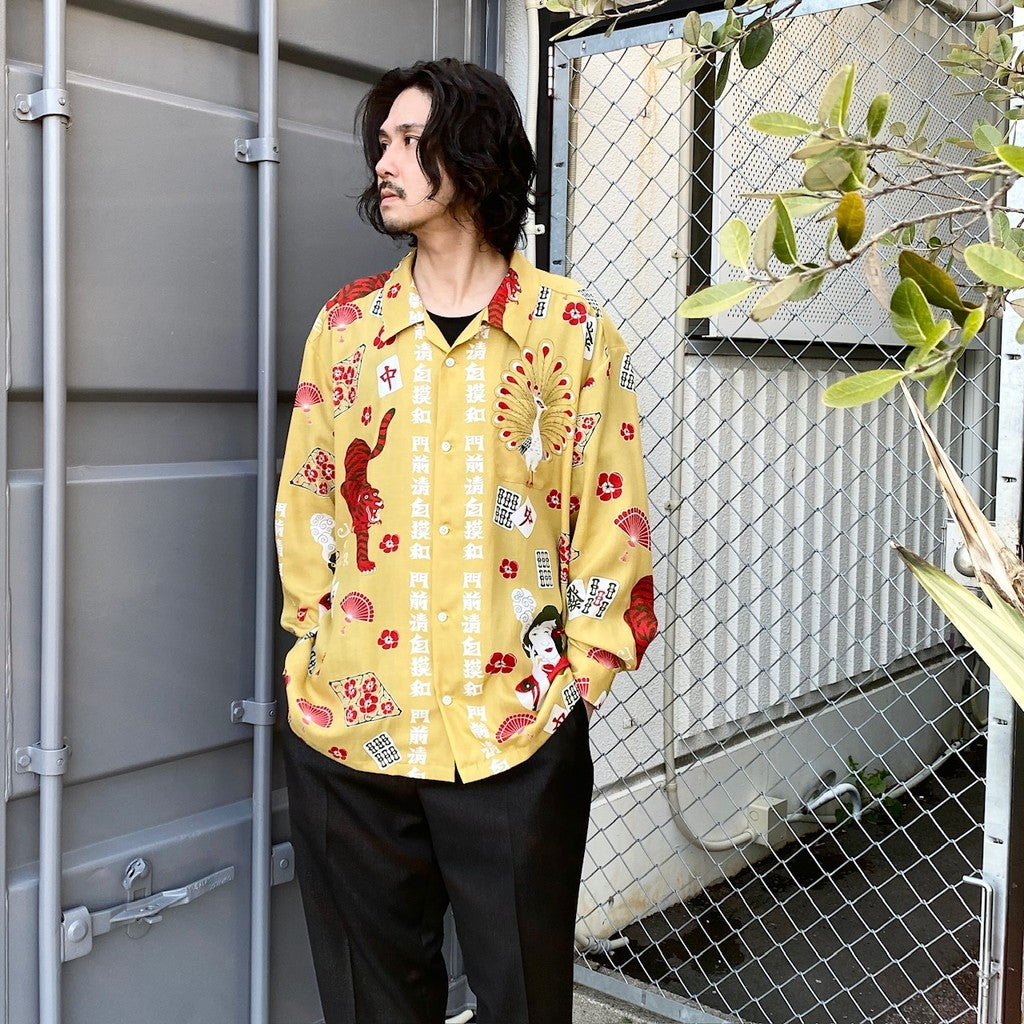 麻將長袖襯衫#芥末色 [202351]