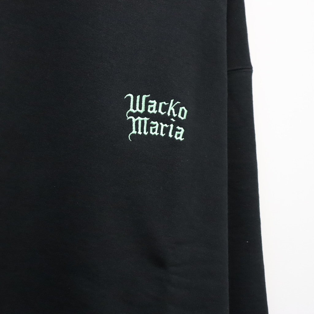 WASHED MIDDLE WEIGHT CREW NECK SWEAT SHIRT ( TYPE-3 ) #BLACK/GREEN [26FWE-WMC-SS05]