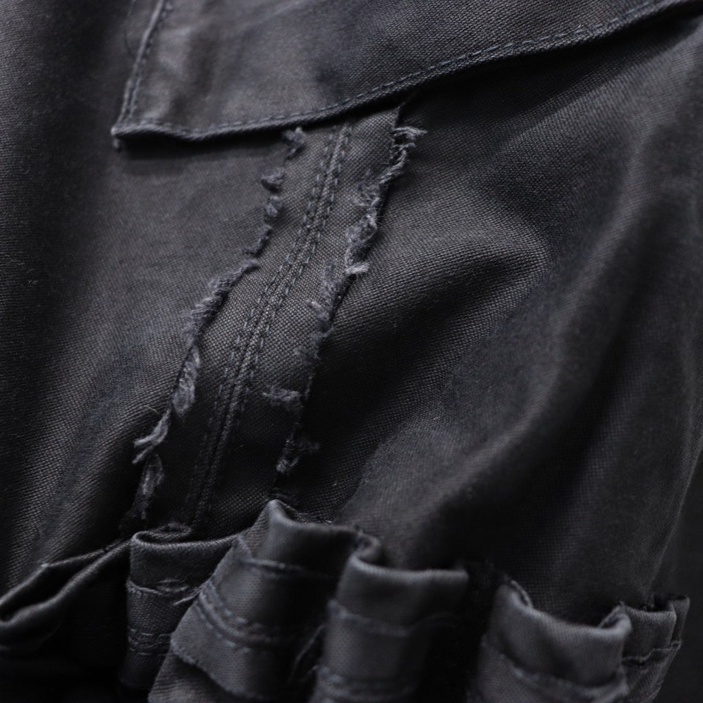 Slash Seam Twist Cargo Pants (PIGMENT DYED MOLESKIN) #BLACK [M-P2-PT13]