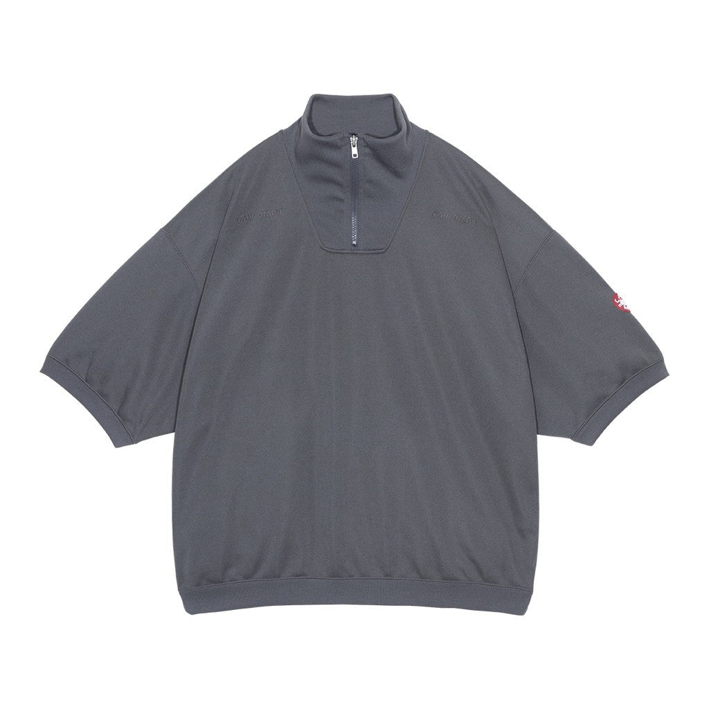PE JERSEY SHORT SLEEVE HALF ZIP #CHARCOAL [CES29CS21]