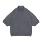 PE JERSEY SHORT SLEEVE HALF ZIP #CHARCOAL [CES29CS21]
