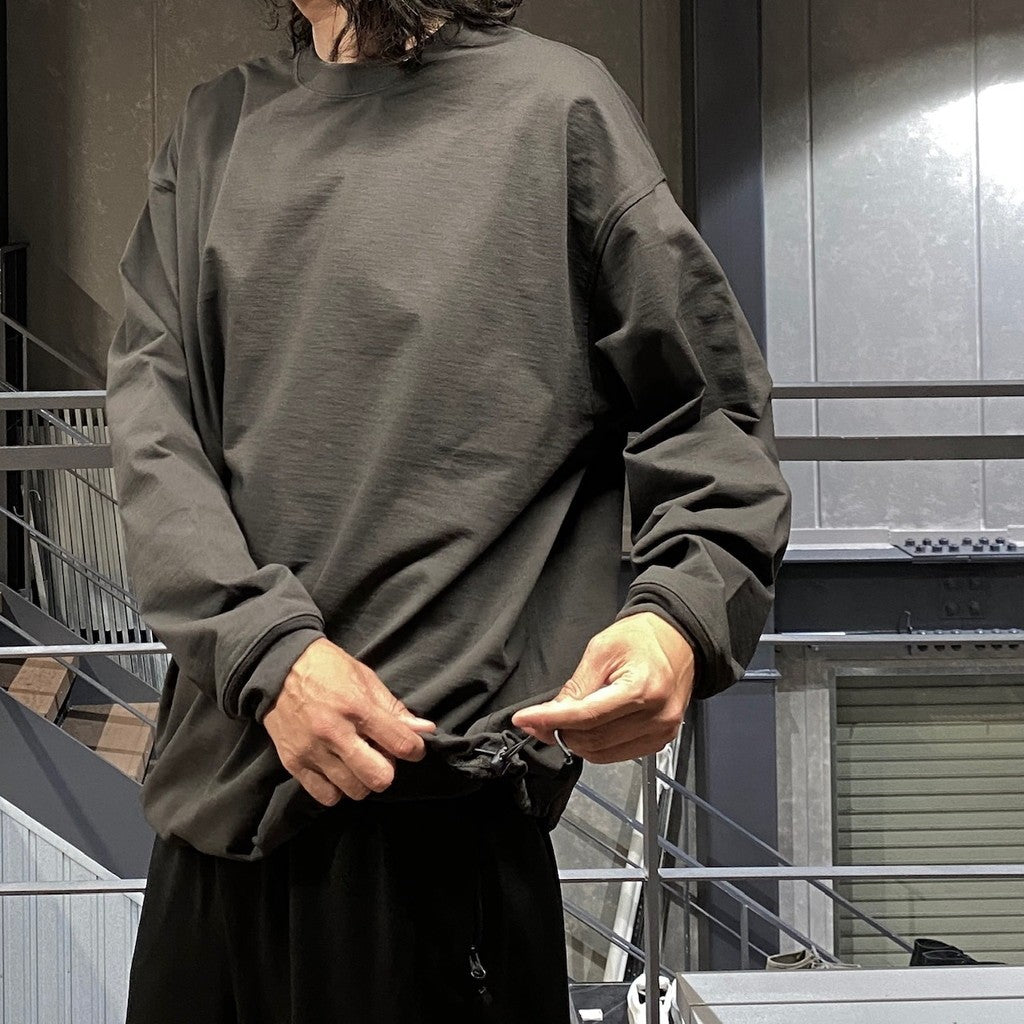 TECH CREW NECK TEE L/S #CHARCOAL [BE-31024W]