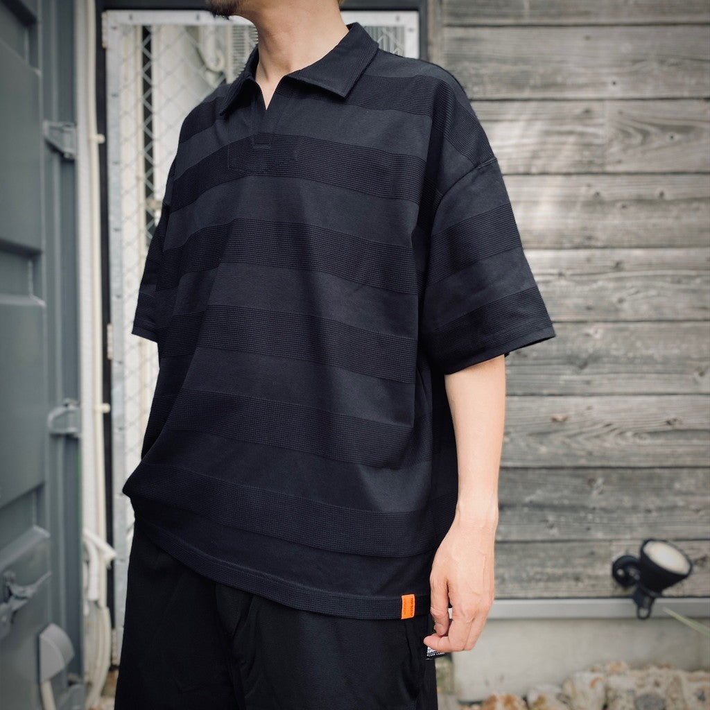 RIDGE BORDER OPEN POLO #Black [SS25-S06]