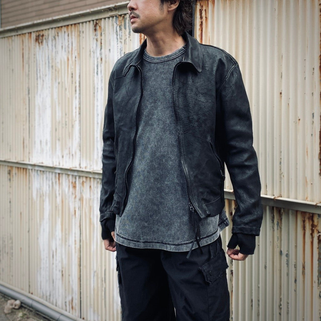 Skin Jacket (VEGETABLE TANNING PIG LEATHER) #BLACK [M-P2-LW1]