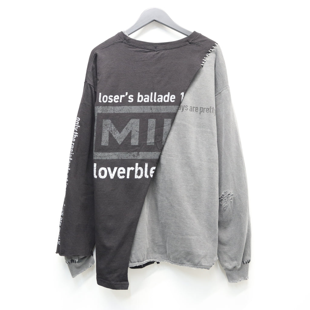 Bootleg Layered Crew Sweat (A MAN'S SHADOW) #AGED BLACK [M-P2-BG3]