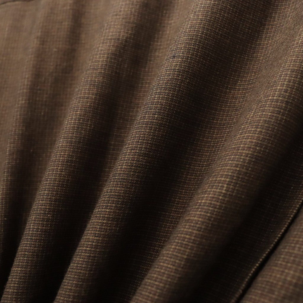 Micro Plaid Open Collar Shirt #Brown [SD26F-SH02]