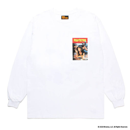 PULP FICTION | CREW NECK LONG SLEEVE T-SHIRT ( TYPE-3 ) #WHITE [PF-WM-LT03]