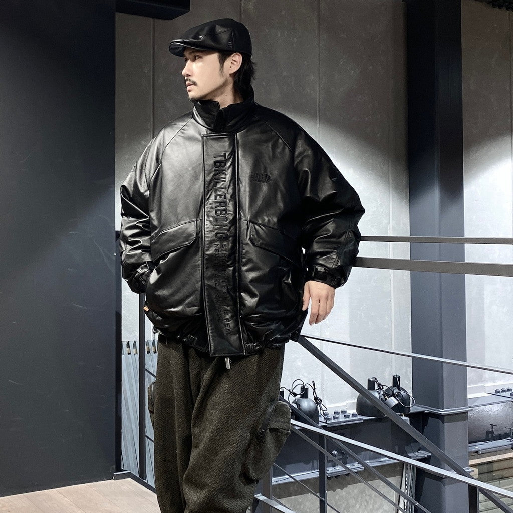 TBKB | SHORT LEATHER MONSTER PARKA #BLACK [FW23-TBKB01]