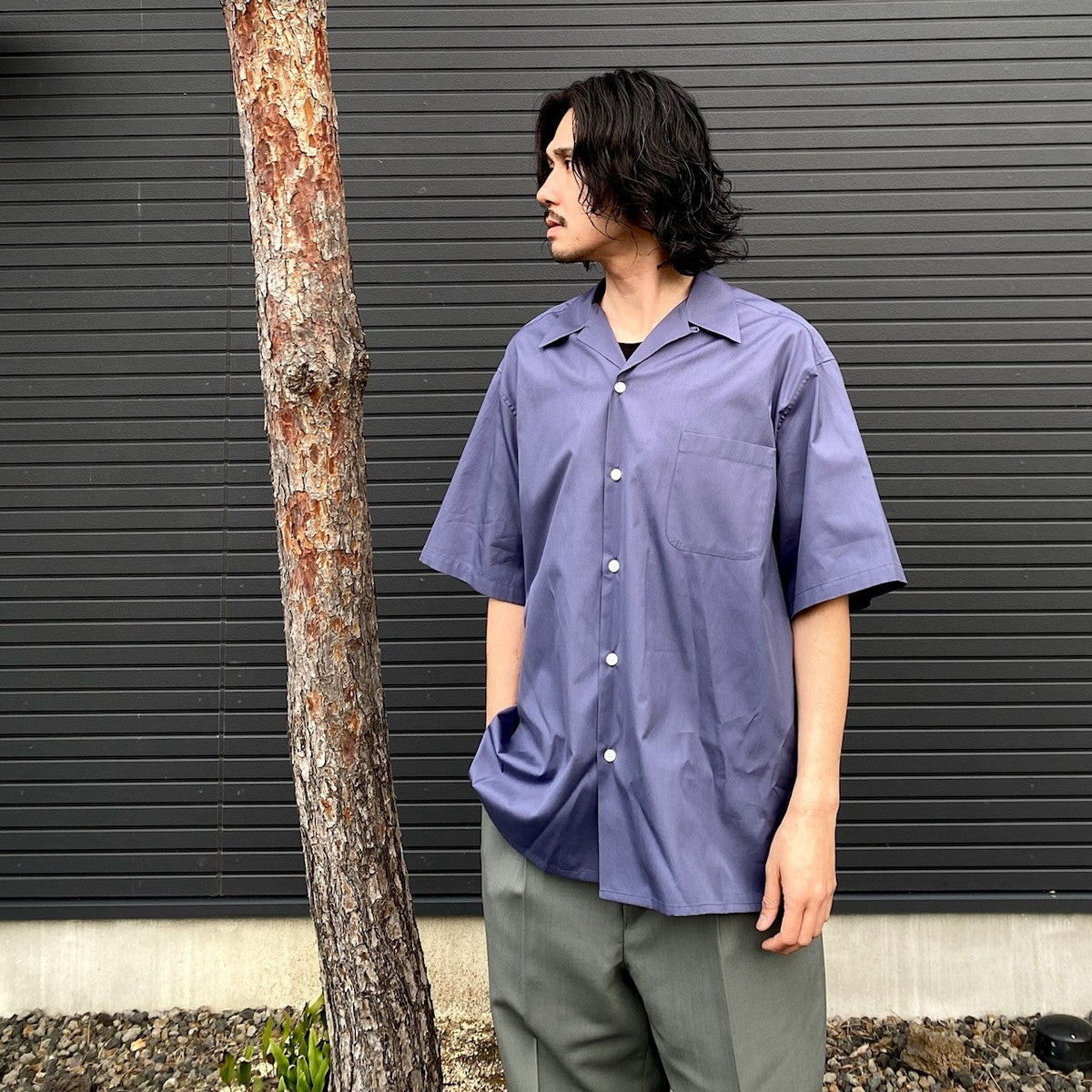 OPEN COLLAR SHIRT S/S -TYPE 3- #NAVY [24SS-WMS-OC03]