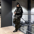 TBKB | SHORT LEATHER MONSTER PARKA #BLACK [FW23-TBKB01]