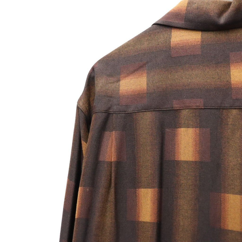 OMBRE CHECK OPEN COLLAR SHIRT L/S ( TYPE-1 ) #BROWN [26FW-WMS-OC01]