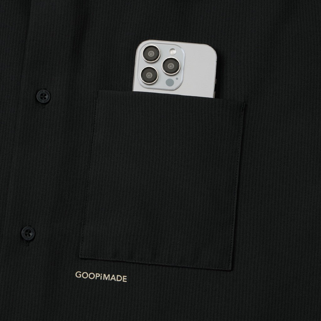 新品FAT GIGASCREEN HALFWEAVE セットアップ GNV-Z」 SOFTBOX Zip-Split Wide Shirt #SHADOW [GOOPI-25SS-JUN-02