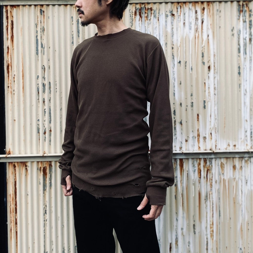 Combat Long Thermal With Damaged (CLASSIC WAFFLE KNIT) #MOCHA [M-P2-TP6]