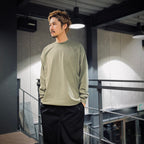 TECH DRAWSTRING L/S TEE #WOLF GRAY [BE-40025]