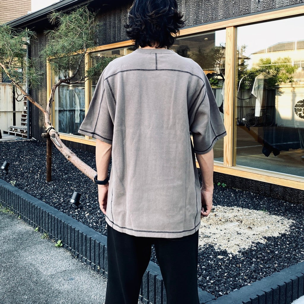 CREW NECK DBL KNIT SHORT SLEEVE #CHARCOAL [CES27CS16]
