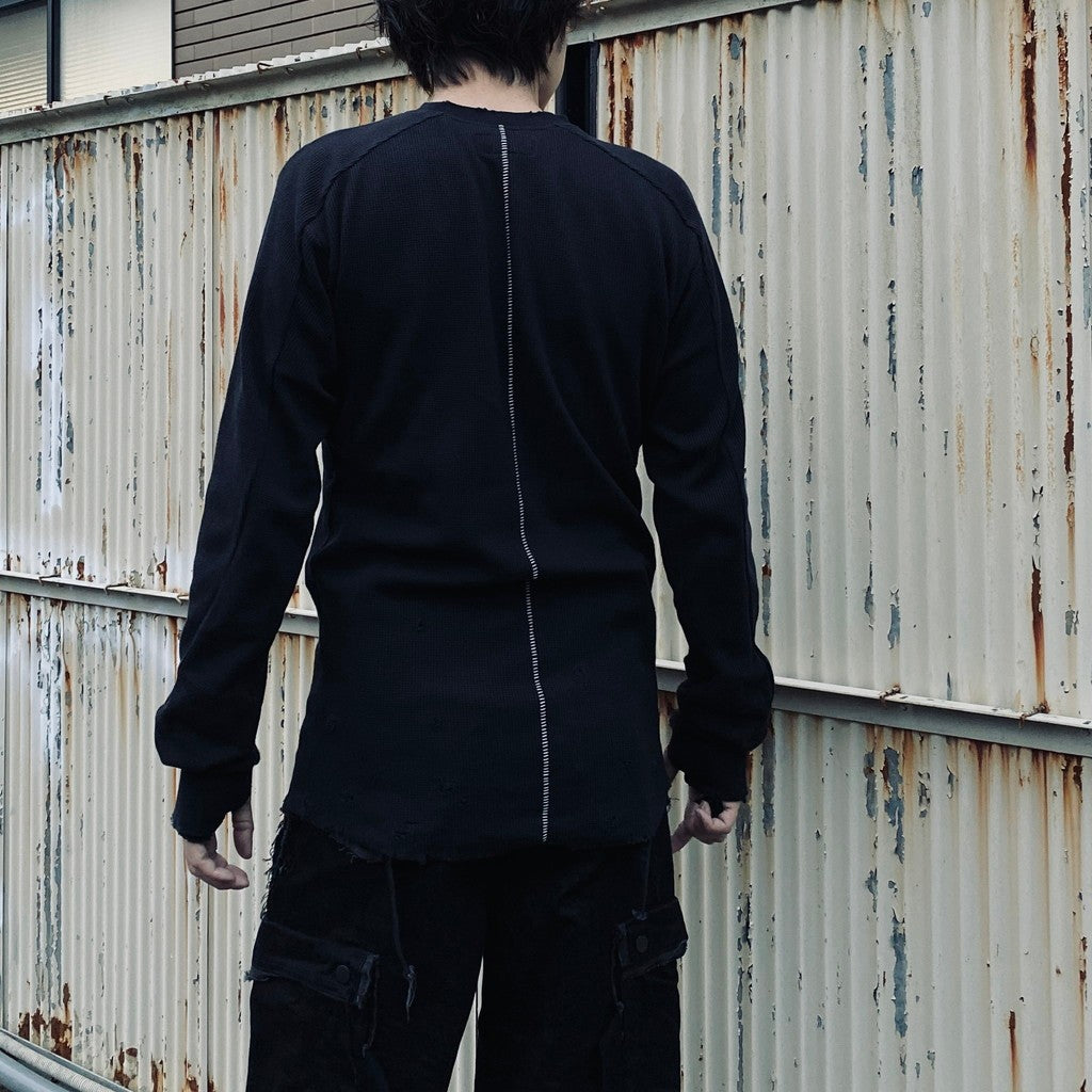 Combat Long Thermal With Damaged (CLASSIC WAFFLE KNIT) #BLACK [M-P2-TP6]