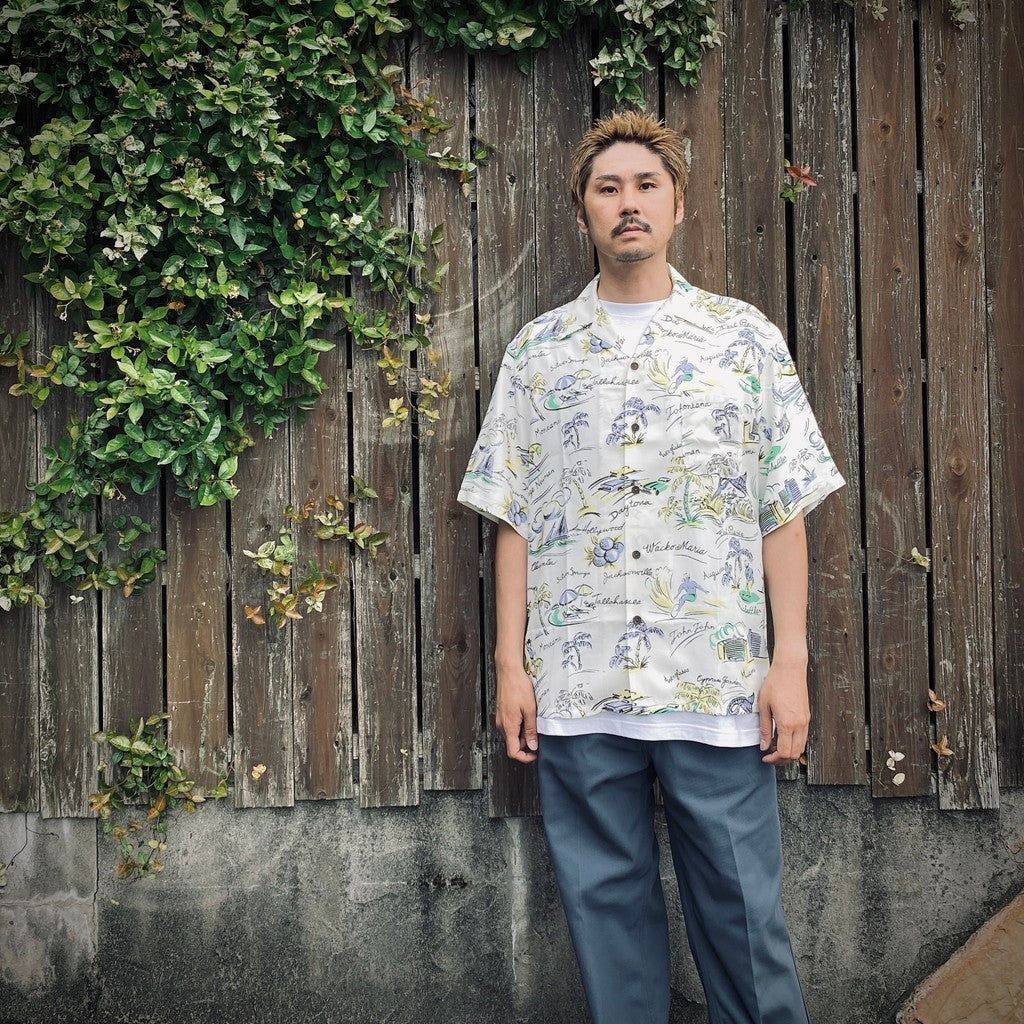 HAWAIIAN SHIRT S/S ( TYPE-2 ) #WHITE [25SS-WMS-HI02]
