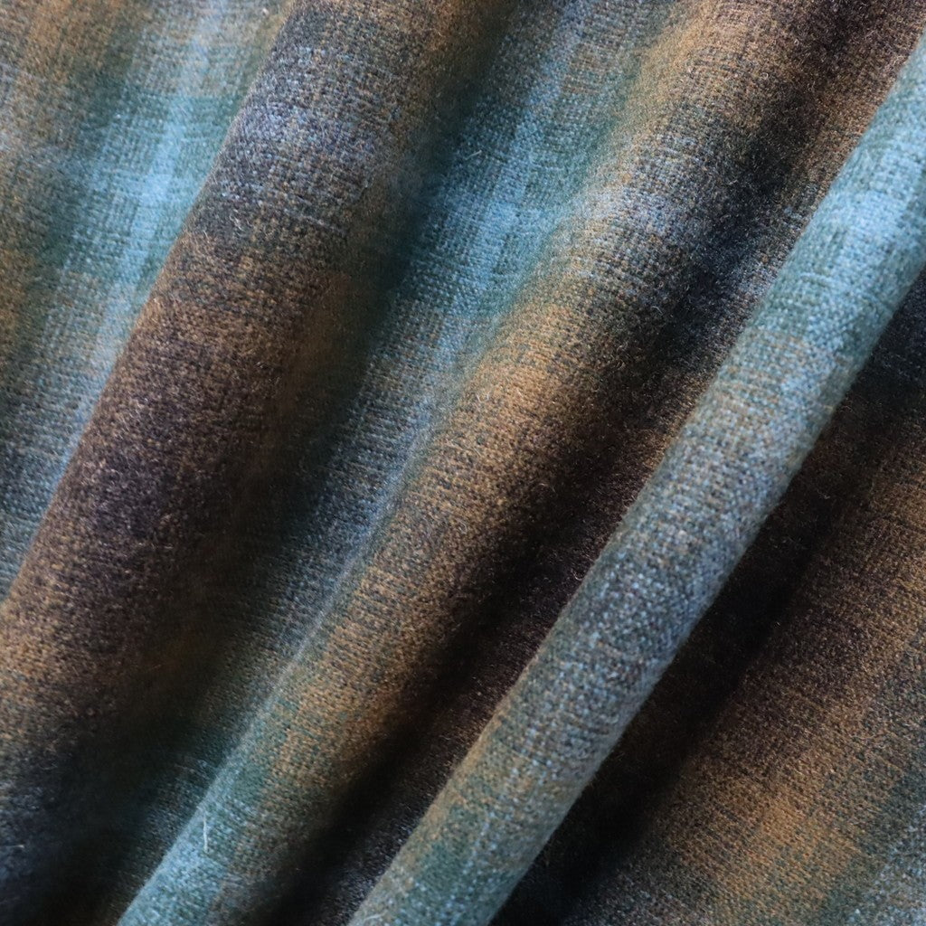 PENDLETON | WOOL OMBRE CHECK OPEN COLLAR SHIRT L/S ( TYPE-1 ) #BROWN / BLUE [26FW-WMS-PE01]