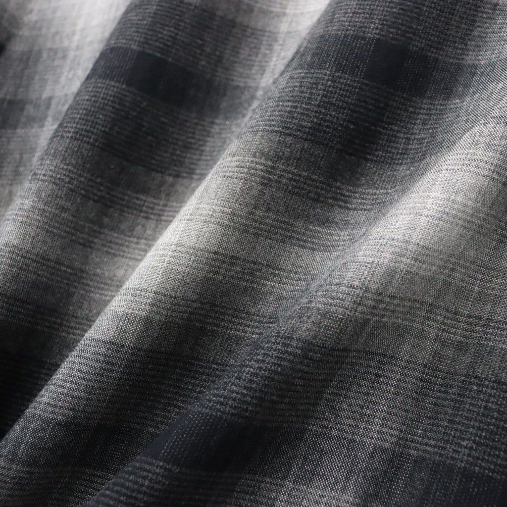 OMBRE CHECK OPEN COLLAR SHIRT L/S ( TYPE-1 ) #GRAY [26FWE-WMS-OC01]