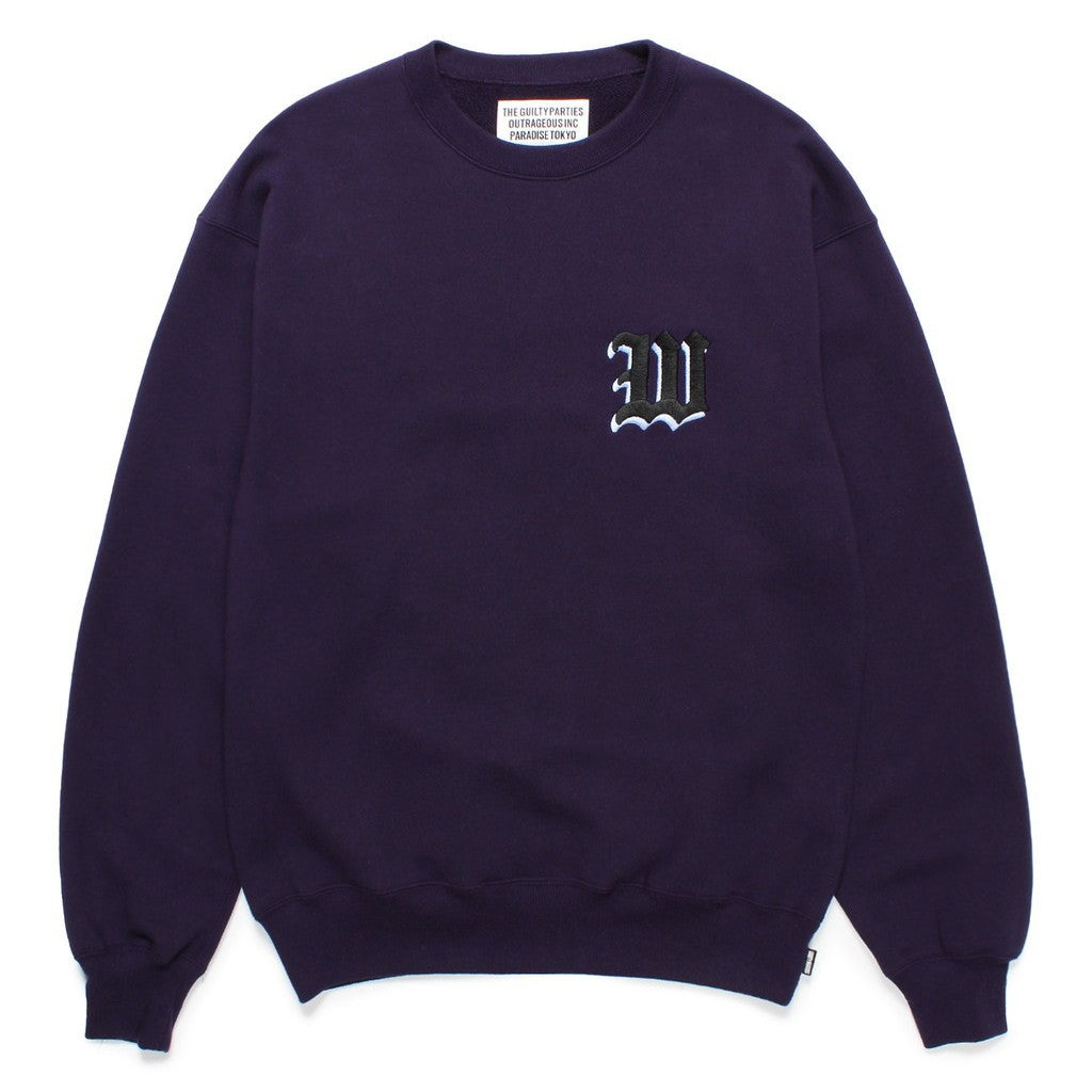 MIDDLE WEIGHT CREW NECK SWEAT SHIRT ( TYPE-2 ) #PURPLE [24FW-WMC-SS08]