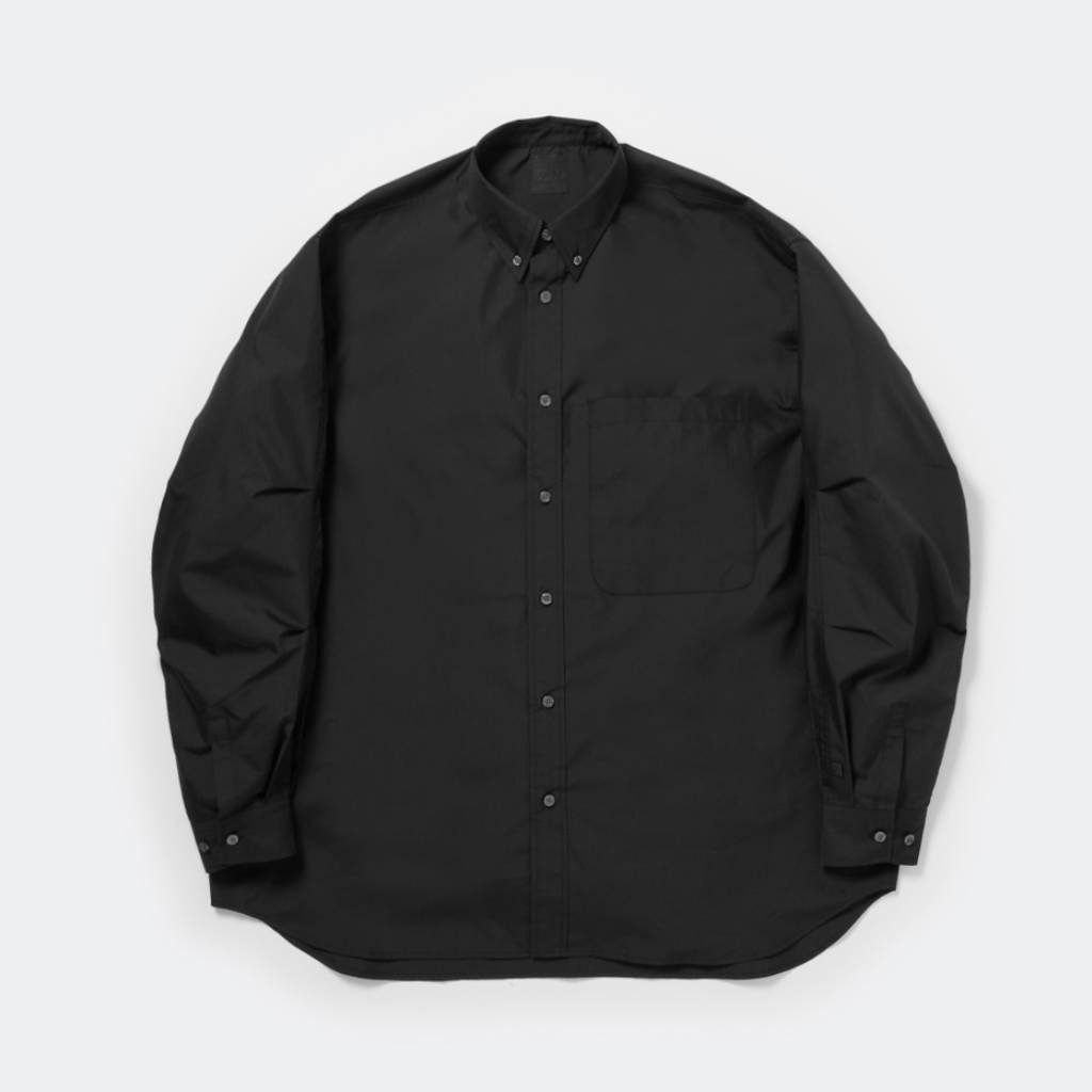 TECH BUTTON DOWN SHIRT L/S #BLACK [BE-80025]