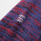MIX KNIT CATDIGAN WITH BADGE #BLUE×BLACK×RED [CCC-263KN002]