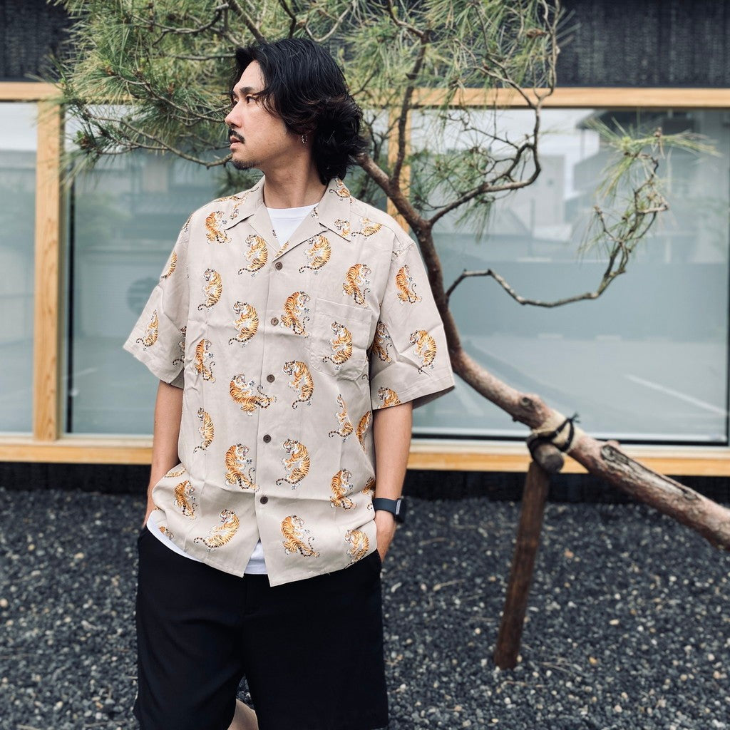TIM LEHI | HAWAIIAN SHIRT S/S ( TYPE-2 ) #GRAY [26SS-WMS-HI04]