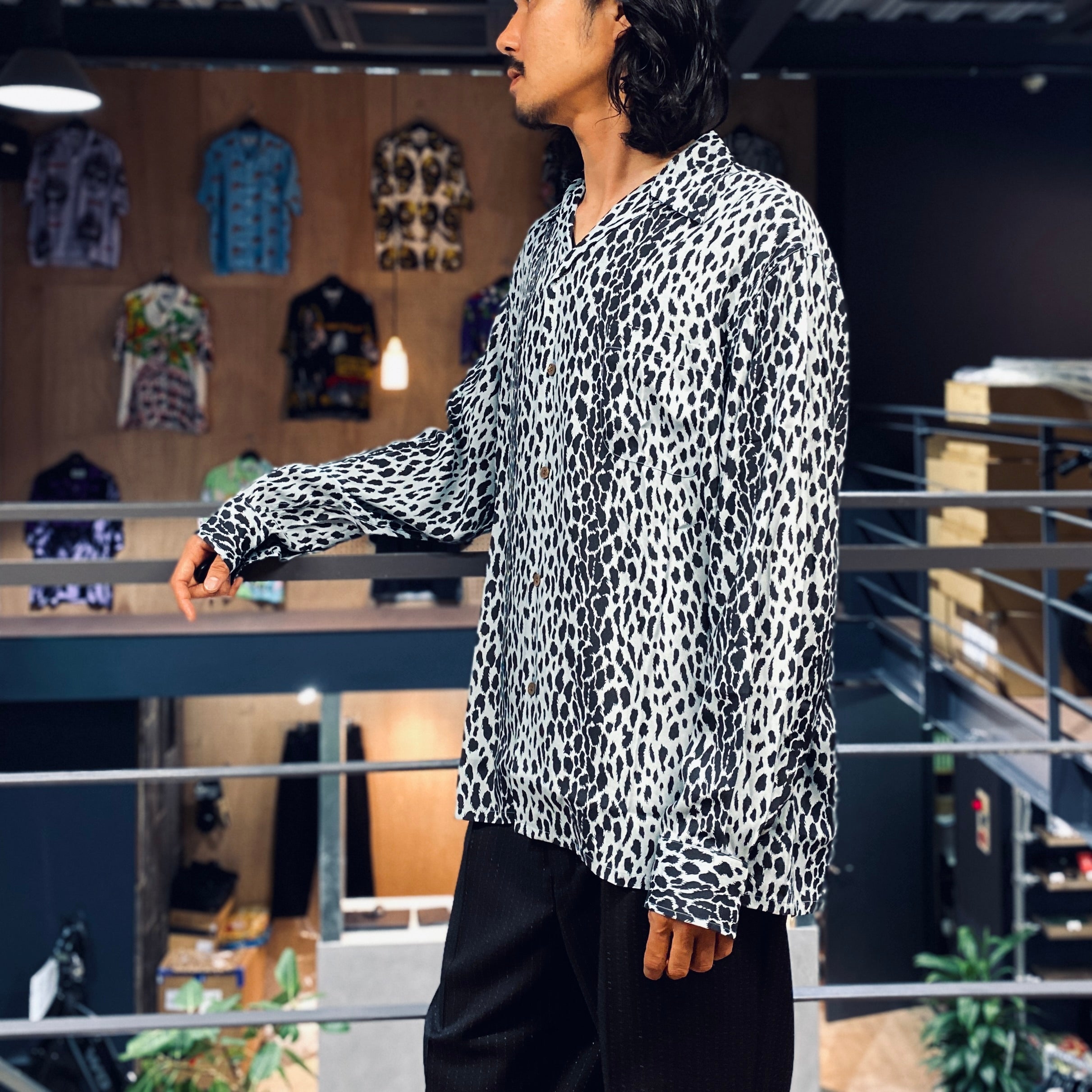 HAWAIIAN SHIRT L/S -TYPE 4- #BLUE [23FW-WMS-HI07]