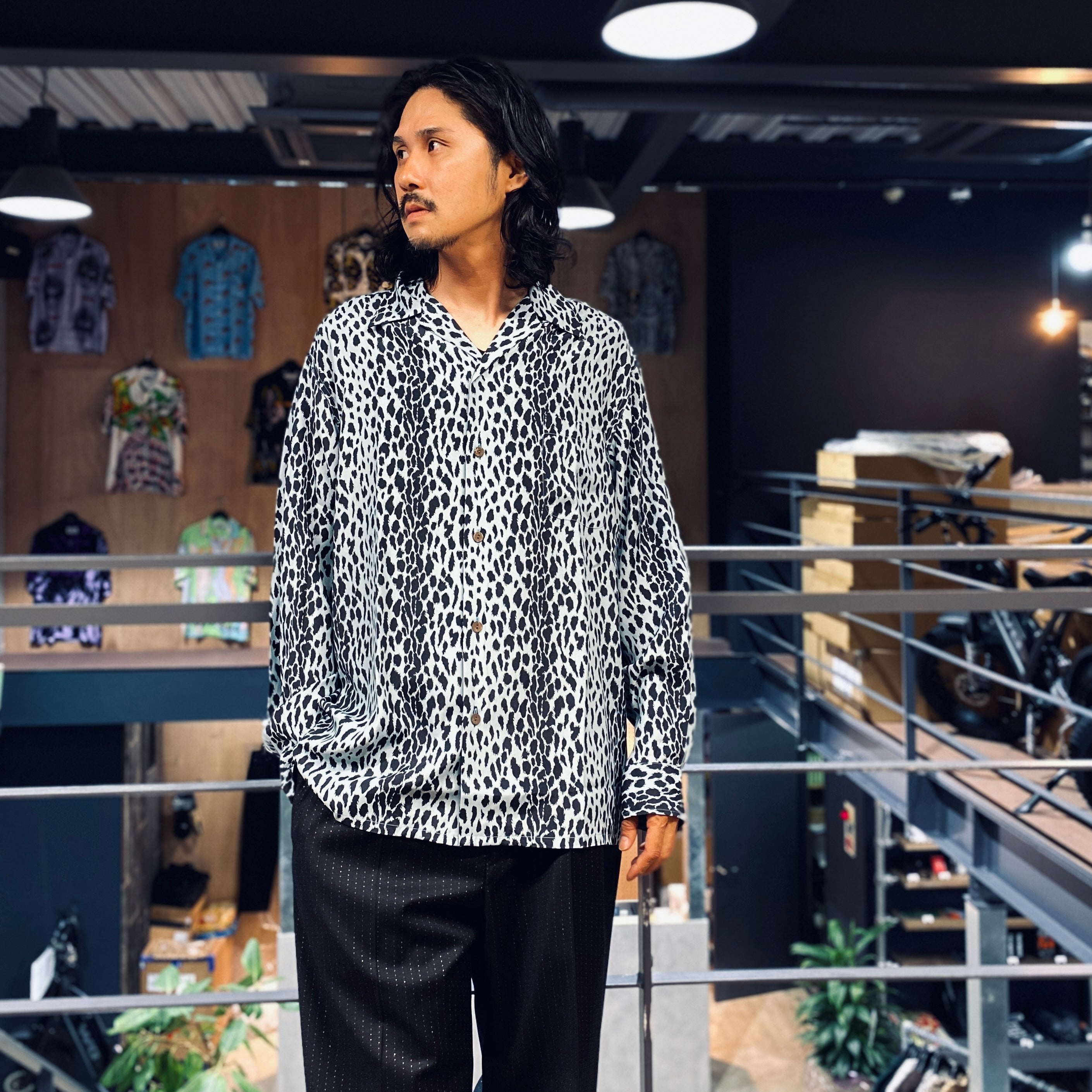 HAWAIIAN SHIRT L/S -TYPE 4- #BLUE [23FW-WMS-HI07]