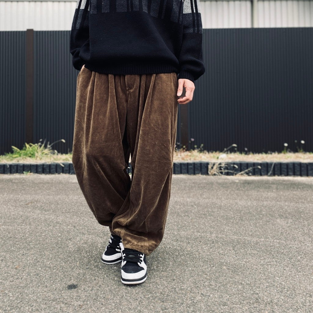 VELOUR BALLOON PANTS #Olive [SS26-B06]