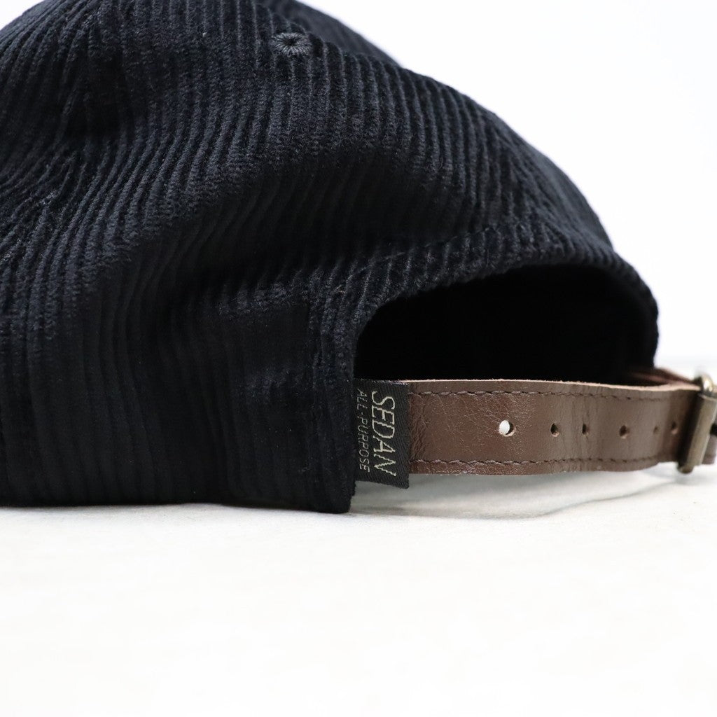 Leather Strap Corduroy Cap #Black [SD26F-CP05]