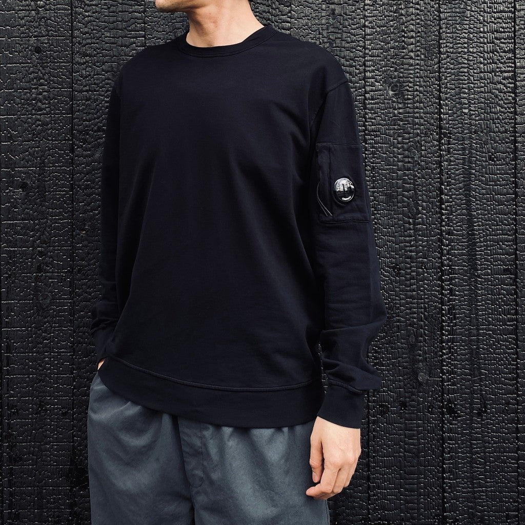 LIGHT FLEECE CREWNECK SWEATSHIRT #BLACK 999 [RCCMSS711A-002246G]