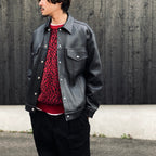 LEOPARD JACQUARD SWEATER ( TYPE-1 ) #RED [26SS-WMK-KN13]