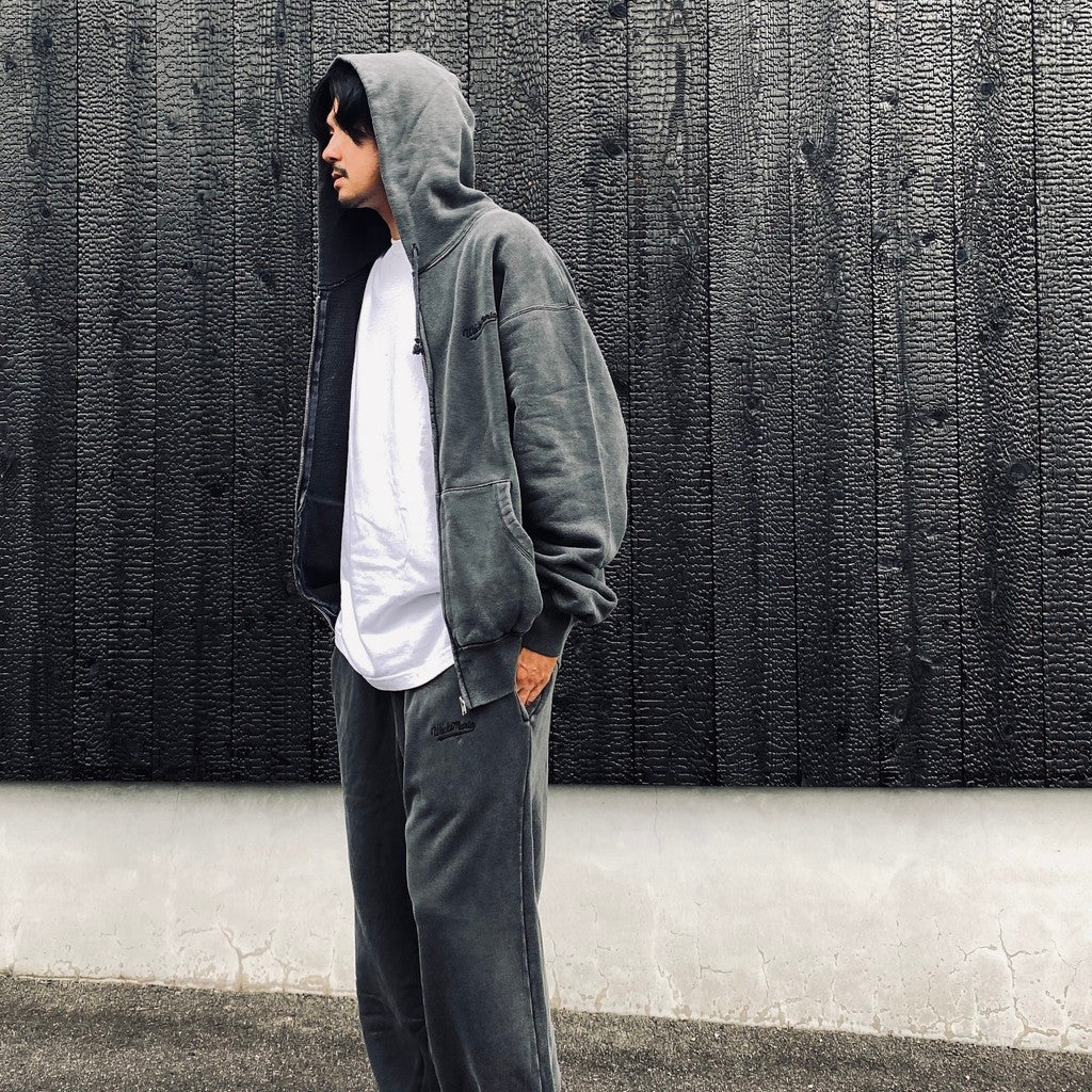 WASHED MIDDLE WEIGHT FULL ZIP HOODED SWEAT SHIRT #GRAY [26FWE-WMC-SS01]