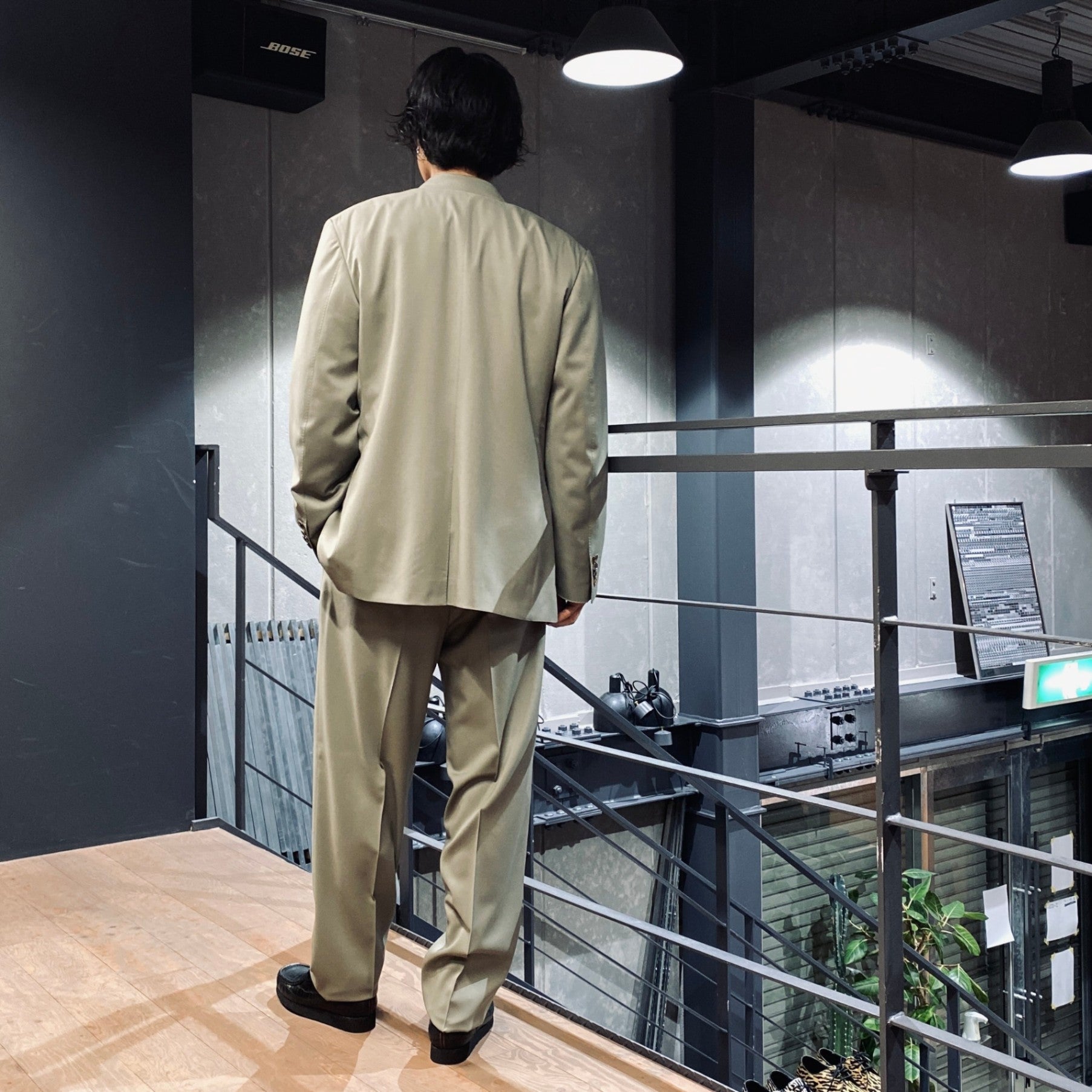 SINGLE BREASTED JACKET ( TYPE-3 ) &amp; TROUSERS #GRAYGREEN [23FW-WMO-SU03 / 23FW-WMP-TR08]