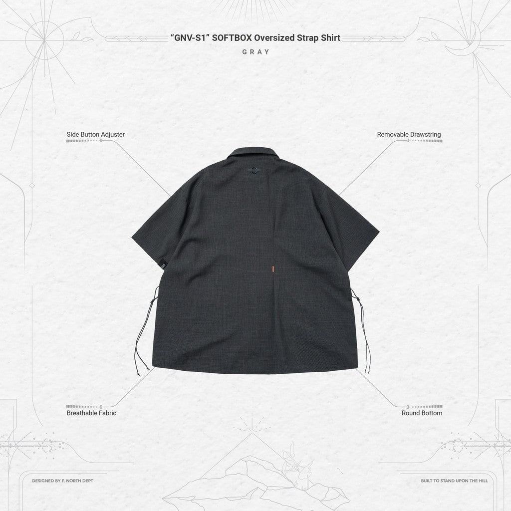 「GNV-S1」 SOFTBOX Oversized Strap Shirt #GRAY [GOOPI-24SS-APR-03]