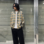 OMBRE CHECK OPEN COLLAR SHIRT L/S ( TYPE-2 ) #BROWN [24FW-WMS-OC02]