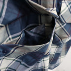 TECH SPORTS OPEN COLLAR SHIRT L/S BIG TARTAN #NAVY [BE-81026W]