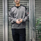 PANEL SHOULDER CREW NECK #CHARCOAL [CES26CS10]