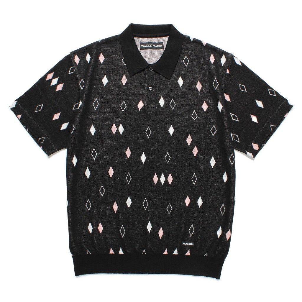 DIAMOND KNIT POLO SHIRT #BLACK [25SS-WMK-KN21]