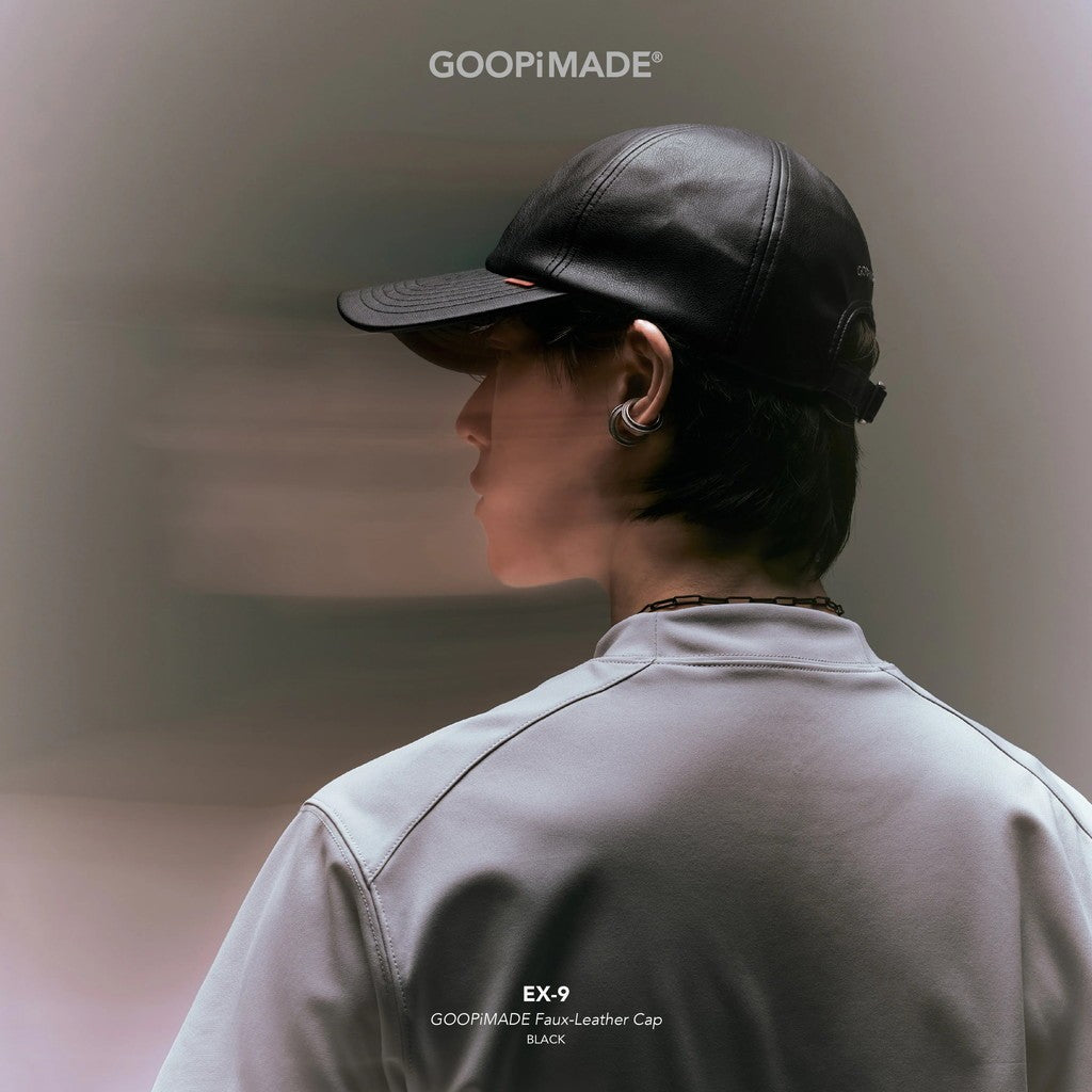 EX-9 GOOPiMADE Faux-Leather Cap #Black [GOOPI-26SS-JUL-04]