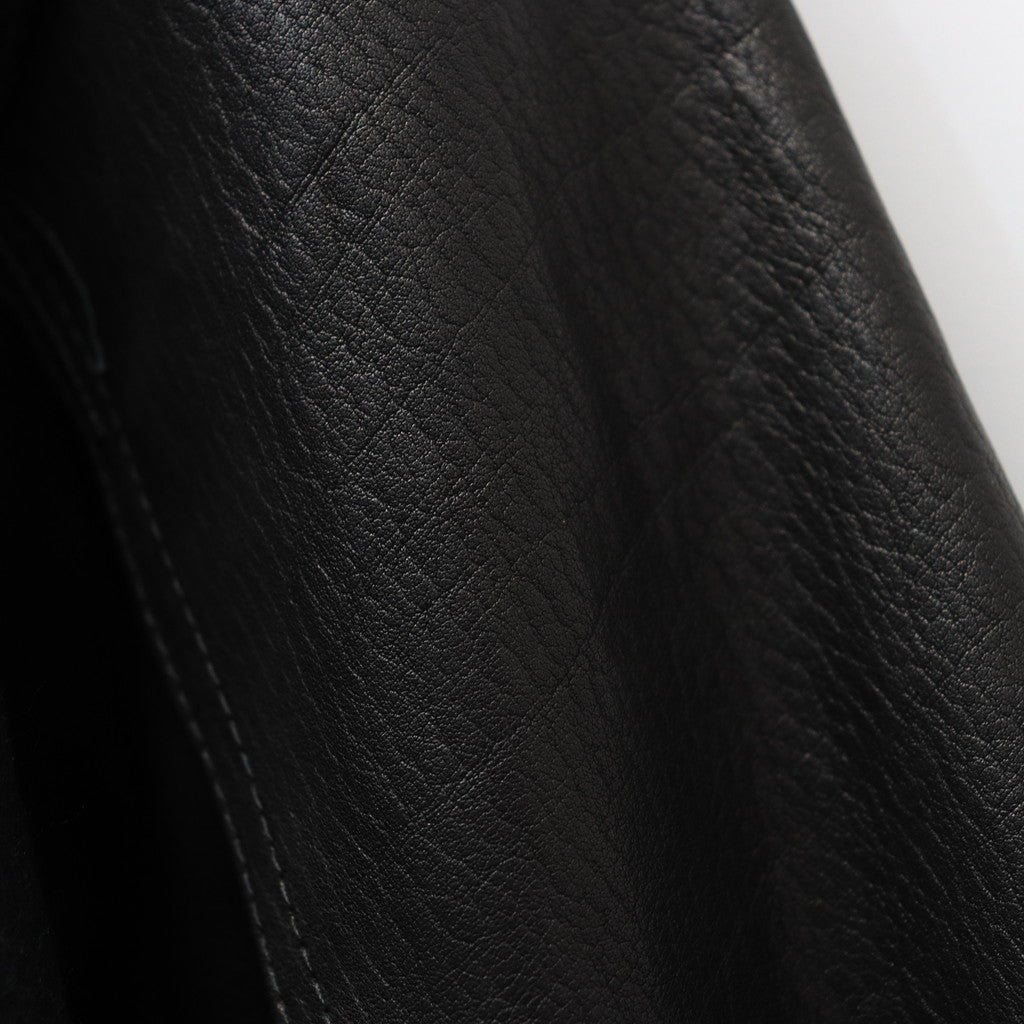 LEATHER VARSITY JACKET (TYPE-1) #BLACK [25FW-WMO-BL12]